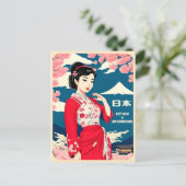 Grappig Retro Vintage Reizen Japan Humor Briefkaart (Staand voorkant)