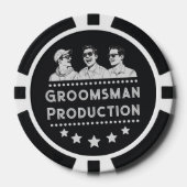 Grappig Retro Vintage Zwart-Wit Jonggezellenfeest Poker Chips (Voorkant)