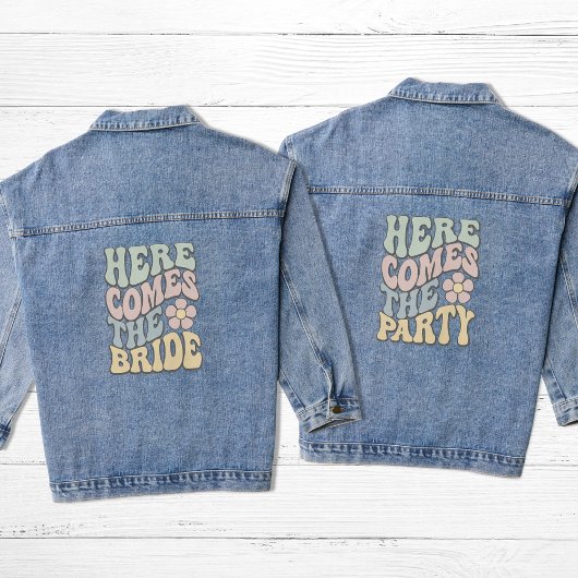 Grappig retro vrijgezellenfeest denim jacket