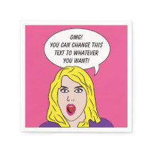 GRAPPIG RETRO VROUW aangepaste papieren servetten