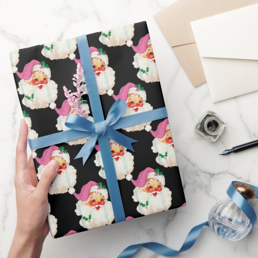 Grappig Retro Zwart Sinterklaas Gezicht Kerstcadea Cadeaupapier (Geschenken)