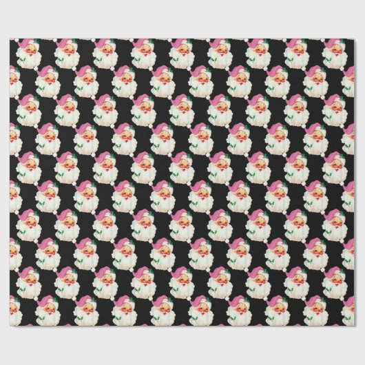 Grappig Retro Zwart Sinterklaas Gezicht Kerstcadea Cadeaupapier (Vlak)