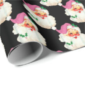 Grappig Retro Zwart Sinterklaas Gezicht Kerstcadea Cadeaupapier (Rol Hoek)