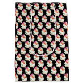 Grappig Retro Zwart Sinterklaas Gezicht Kerstcadea Medium Cadeauzakje (Achterkant)