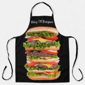 Grappig Reuzenhamburger Barbecue Thema Schort (Voorkant)