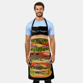 Grappig Reuzenhamburger Barbecue Thema Schort (Gedragen)