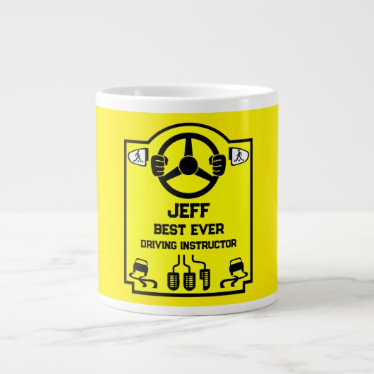 Grappig rijinstructeur cadeau grote koffiekop (Voorkant)