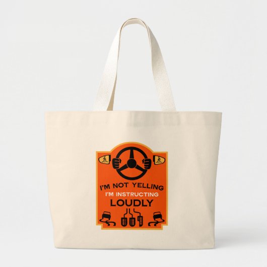 Grappig rijinstructeur cadeau grote tote bag (Voorkant)