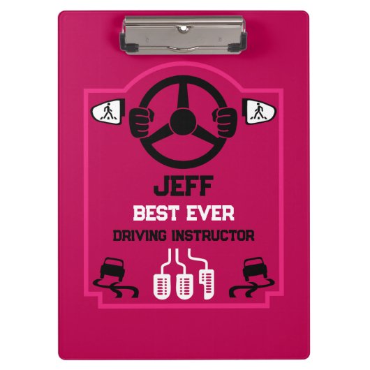 Grappig rijinstructeur cadeau klembord (Voorkant)