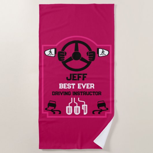 Grappig rijinstructeur cadeau strandlaken (Voorkant)