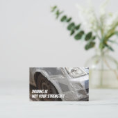 Grappig rijlessen grappige schoolauto visitekaartje (Staand voorkant)