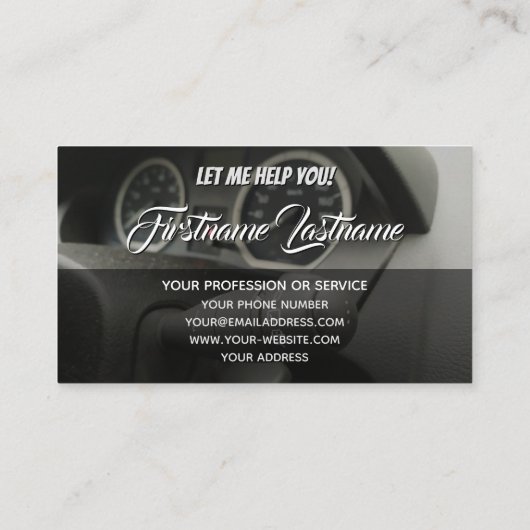 Grappig rijlessen grappige schoolauto visitekaartje (Achterkant)