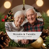 Grappig Rimpel & Twinkle Grootouder Foto Keepsake Keramisch Ornament