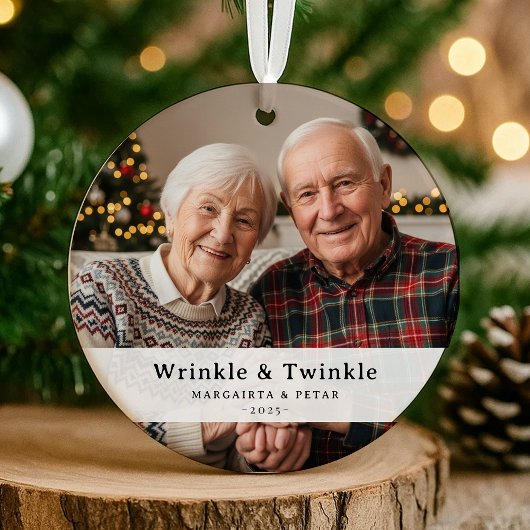 Grappig Rimpel & Twinkle Grootouder Foto Keepsake Keramisch Ornament