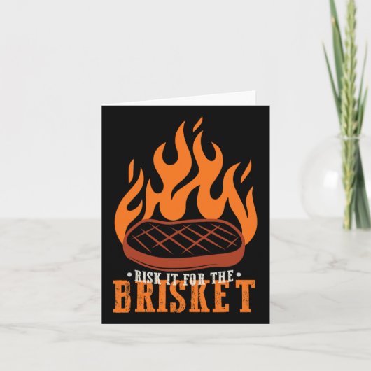 Grappig risico voor de Brisket Grilling BBQ Kaart (Voorkant)