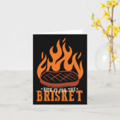 Grappig risico voor de Brisket Grilling BBQ Kaart (Gele Bloem)
