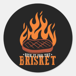 Grappig risico voor de Brisket Grilling BBQ Ronde Sticker