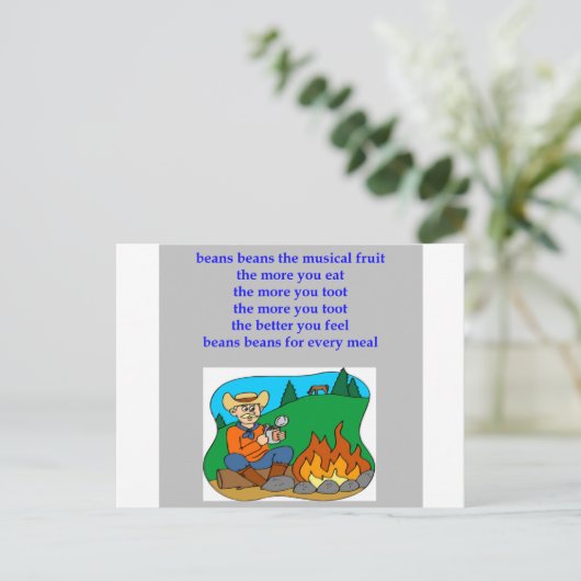 grappig ritme van flatulentie briefkaart (Staand voorkant)