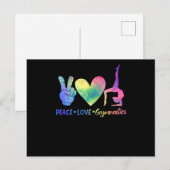 Grappig ritmische gymnastiek vredesliefde briefkaart (Voorkant / Achterkant)