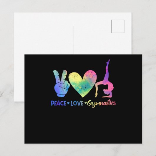 Grappig ritmische gymnastiek vredesliefde briefkaart (Voorkant / Achterkant)