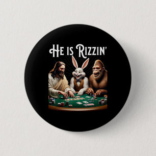 Grappig Rizz hij is Rizzin Jezus Ronde Button 5,7 Cm
