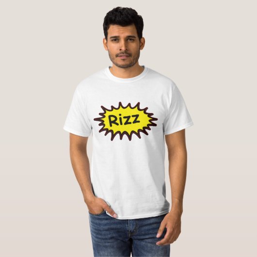 Grappig ‘Rizz’ Wit T-Shirt Humor Meme T-shirt (Voorkant volledig)