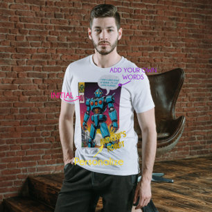 Grappig Robot Comic Book Art Style Gepersonaliseer T-shirt