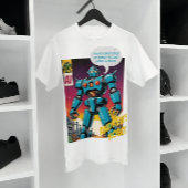 Grappig Robot Comic Book Art Style Gepersonaliseer T-shirt