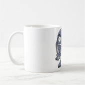 Grappig Robot Karakter Schattig Blauw Retro Koffiemok (Links)