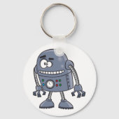 Grappig Robot Karakter Schattig Blauw Retro Sleutelhanger (Achterkant)
