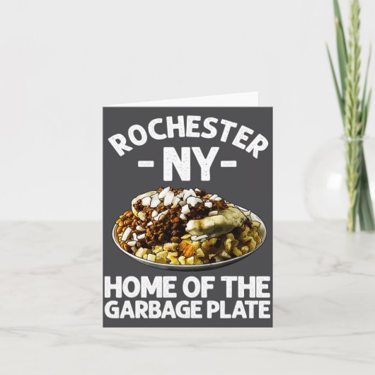 Grappig Rochester Ny Garbage Plate Cadeau Cool New Kaart (Voorkant)
