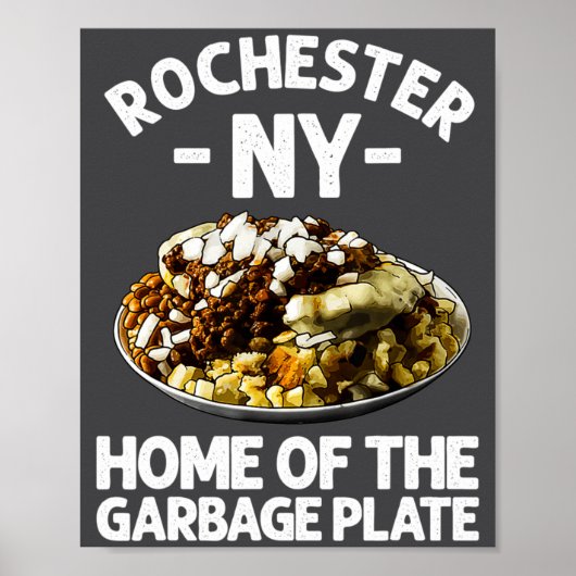 Grappig Rochester Ny Garbage Plate Cadeau Cool New Poster (Voorkant)