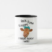 Grappig Rock Papier Schaar Keelpunch/Koe Mok (Midden)