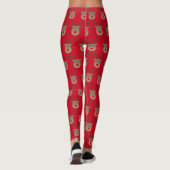 Grappig rode kerstleggings met schattige rendieren leggings (Achterkant)