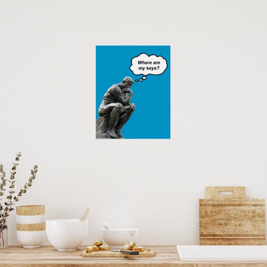 Grappig Rodin's dikkere beeld - waar zijn mijn sle Poster (Keuken)