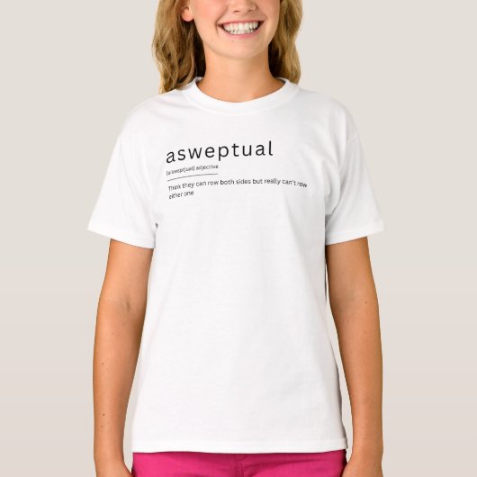 Grappig roeien woordenboek definitie aseptisch t-shirt (Voorkant)