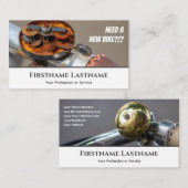 Grappig roestende fietsbel voor fietsenreparatiewi visitekaartje (Voorkant / Achterkant)