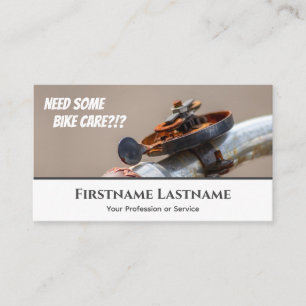 Grappig roestende fietsbel voor fietsenreparatiewi visitekaartje