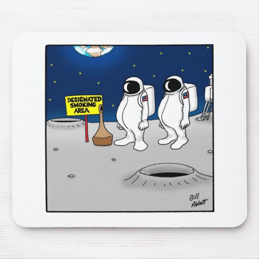 Grappig roken in Space Cartoon Cadeaus Muismat (Voorkant)