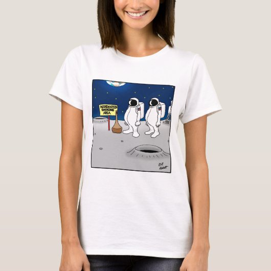 Grappig roken in Space Cartoon Cadeaus T-shirt (Voorkant)