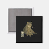 Grappig Roken Kat Meme Sigaret Kitten Drink B Magneet (Voorkant / Achterkant)