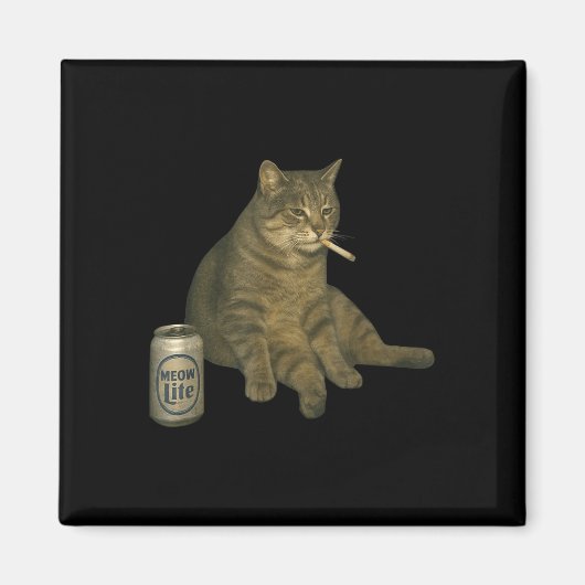 Grappig Roken Kat Meme Sigaret Kitten Drink B Magneet (Voorkant)