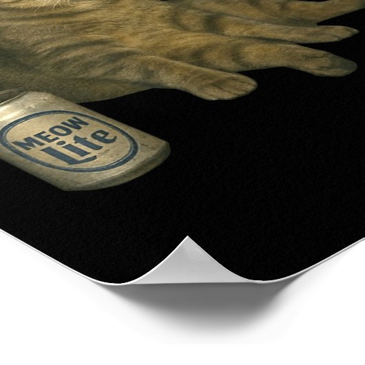 Grappig Roken Kat Meme Sigaret Kitten Drink B Poster (Hoek)