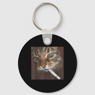 Grappig Roken Kat Meme Sleutelhanger