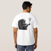 Grappig roken Macho Gorilla Humoristische Aap T-shirt (Achterkant volledig)