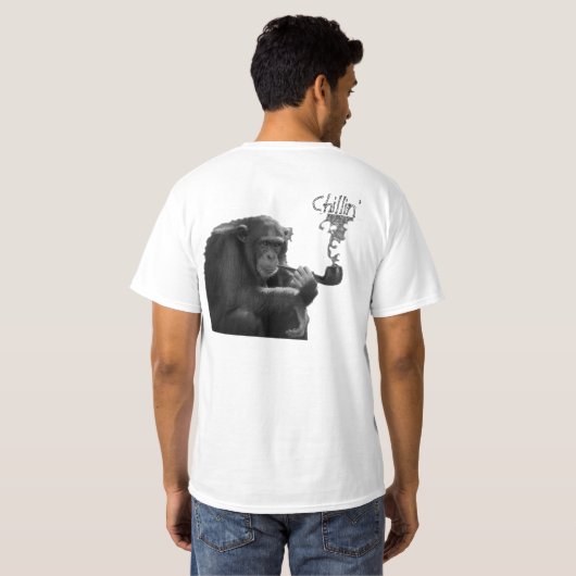 Grappig roken Macho Gorilla Humoristische Aap T-shirt (Achterkant volledig)
