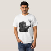 Grappig roken Macho Gorilla Humoristische Aap T-shirt (Voorkant volledig)