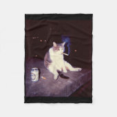 Grappig Roken Meme Sigaret Kitten Brainrot Gekke Fleece Deken (Voorkant)