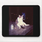 Grappig Roken Meme Sigaret Kitten Brainrot Gekke Muismat (Voorkant)