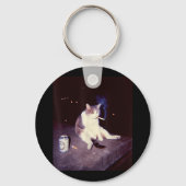 Grappig Roken Meme Sigaret Kitten Brainrot Gekke Sleutelhanger (Voorkant)